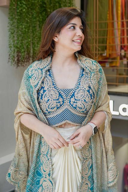 BB 43 Banglory Silk Blue Wholesale designer lehenga choli